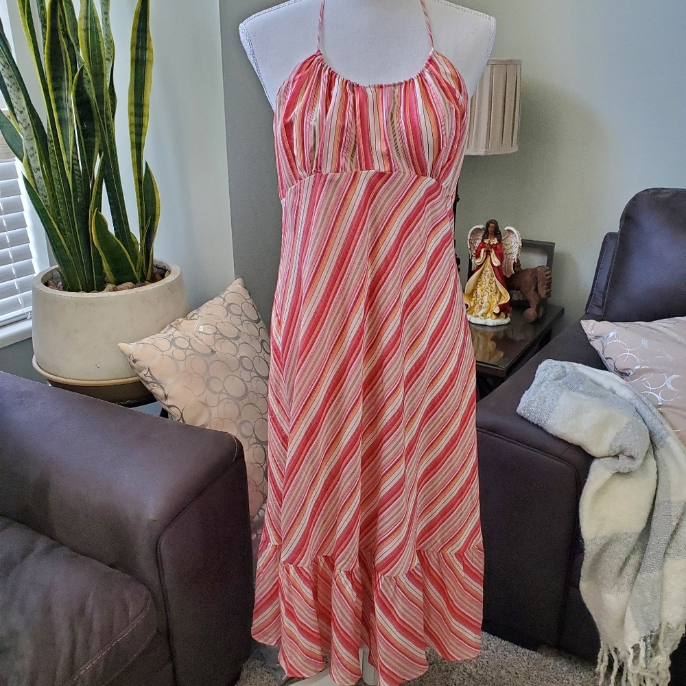 Ann Taylor LOFT Colorful halter dress, fully lined